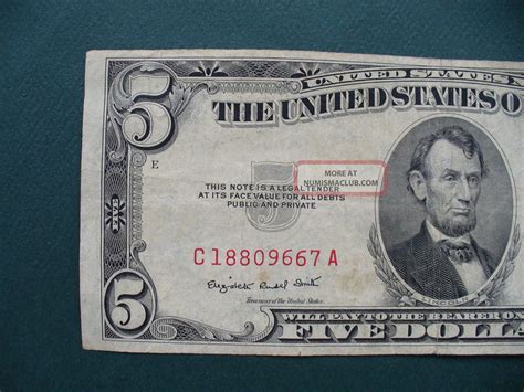 1953 B - 5 Dollar Red Seal. United States Note