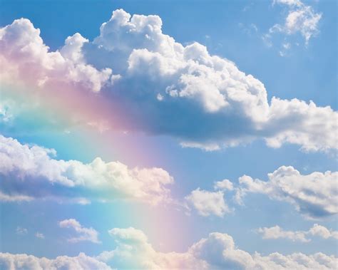 Free photo: Clouds with Rainbow - Above, Sunny, Puffy - Free Download - Jooinn