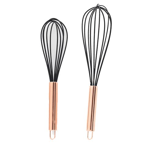 Silicone Whisks for Cooking, Stainless Steel Wire Whisk Set of Two, Heat Resistant Kitchen ...