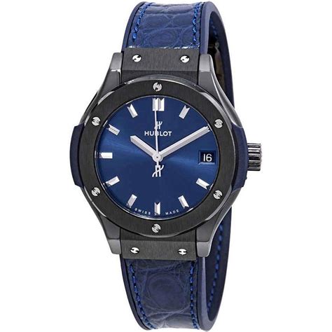 Hublot 581.cm.7170.lr Classic Fusion Quartz 33mm Ladies Watch Ceramic Blue - Luxury Watches USA