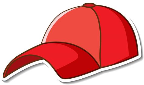 Sticker design with red baseball cap isolated 2811954 Vector Art at ...