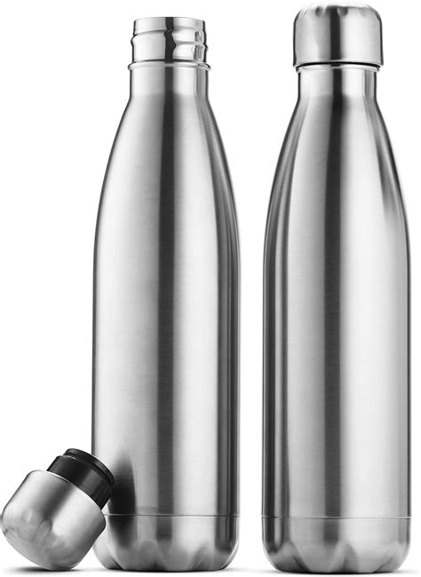 Triple Insulated Stainless Steel Water Bottle (Set of 2) 500ml Insulated Water Bottles, 100% ...