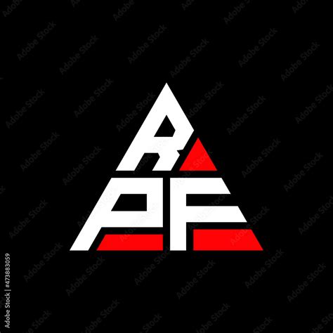 RPF triangle letter logo design with triangle shape. RPF triangle logo design monogram. RPF ...