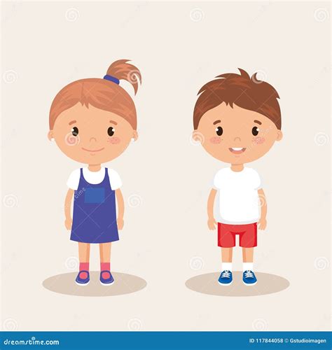 Little Kids Friendly Characters Stock Vector - Illustration of cute, childhood: 117844058
