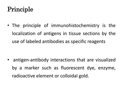 priciples and applications Immunohistochemistry