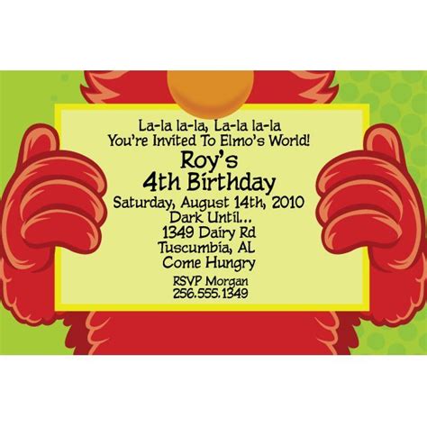 Elmo 2nd Birthday Invitations - Invitation Design Blog