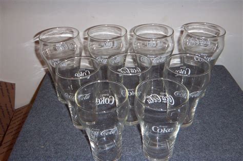 9 Vintage Coke Glasses---1970''s -- Antique Price Guide Details Page