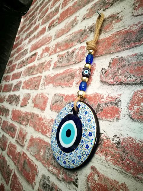 Large Unique Design Gold Rimmed Evil Eye-wall Decor Greek-eye - Etsy