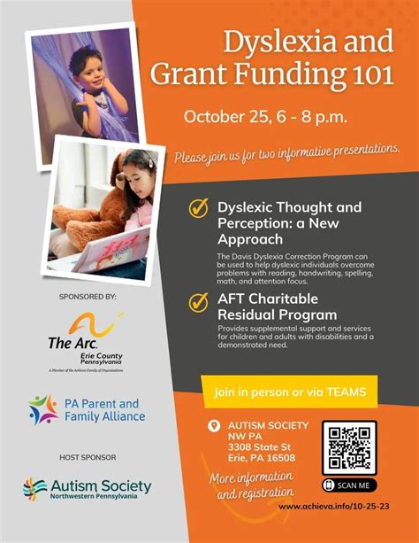 Dyslexia and Grant Funding 101 - Autism Society NWPA