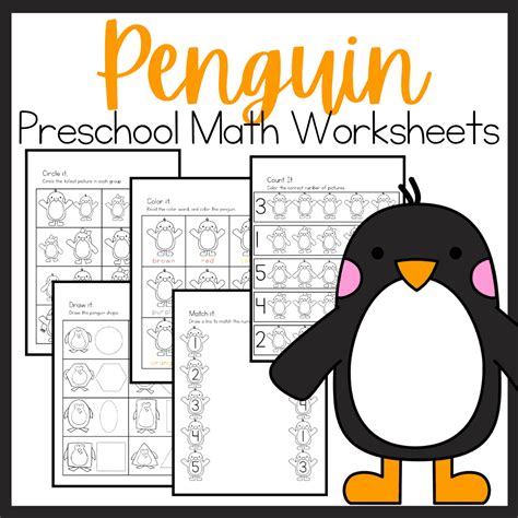 Free Penguin Math Worksheets for Preschoolers