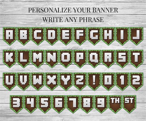 Printable Minecraft Birthday Banner