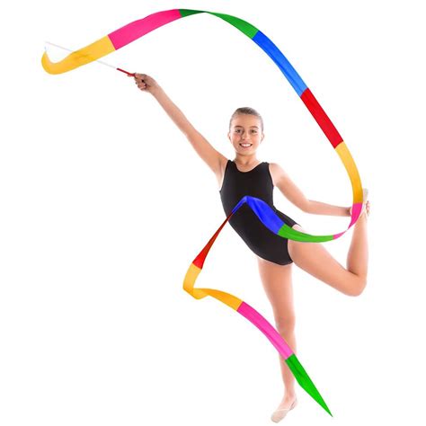 ANCIRS 2 Pack 2-Meter Dance Ribbons, Rainbow Streamers Rhythmic ...