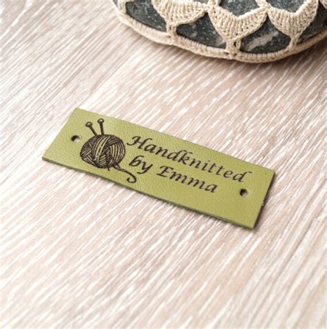 Leather Knitting Labels Custom Clothing Labels Personalized - Etsy