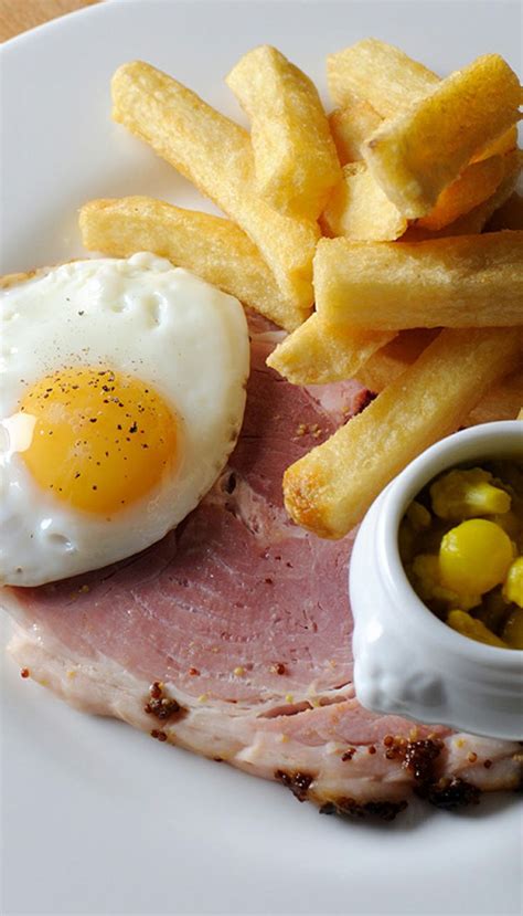 Ham & Eggs Recipe With Chips & Piccalilli | Recipe | Recipes, Ham egg ...