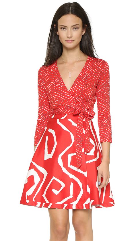 Diane von Furstenberg Amelia Wrap Dress - Batik Red/giant Twirl Red - Lyst