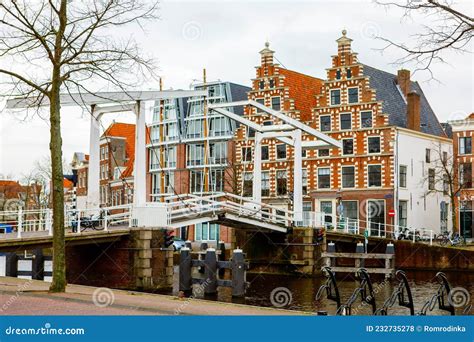 Cityscape of Haarlem, the Netherlands. View of Church and Typical Dutch Houses. Stock Photo ...