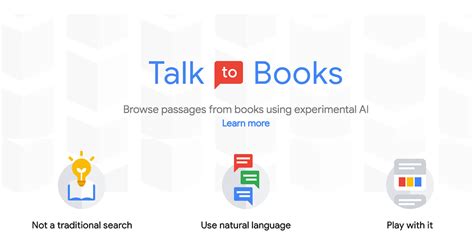 Google has a new experiment called Talk to Books