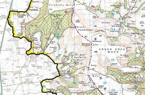 North Yorkshire Moors Laminated National Park Wall Map