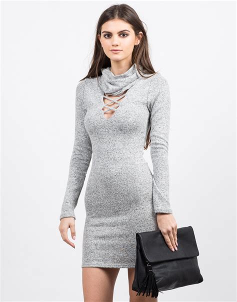 Cowl Neck Criss Cross Dress - Grey Dress - Party Dress – 2020AVE