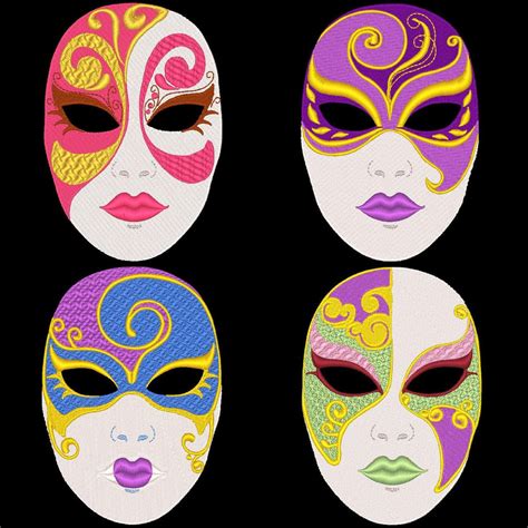 FANTASY CARNIVAL MASKS 4inch 12 Machine Embroidery Designs Instant Download 4x4 Hoop azeb - Etsy ...