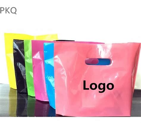 Wholesale Print Logo Plastic Bags Small Gift Bags with Handles Shopping ...