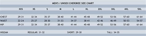 Cherokee Revolution Scrubs Size Chart - Ponasa