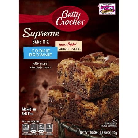 Betty Crocker? Cookie Brownie Supreme Bars Mix 19.5 oz. Box - Walmart.com