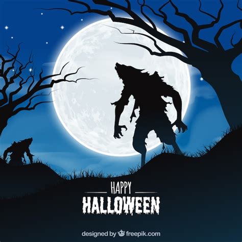 Free Vector | Halloween background with zombie