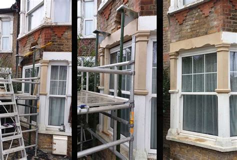 Lintel installation example, bay window | London Stonemasonry