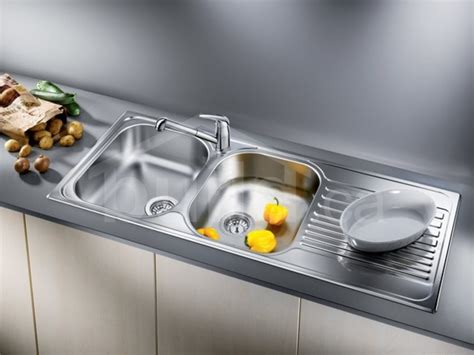 401653 : Blanco Tipo 8 S Drop-In Kitchen Sink with Right Drainboard, 2 Bowls, Stainless Steel ...