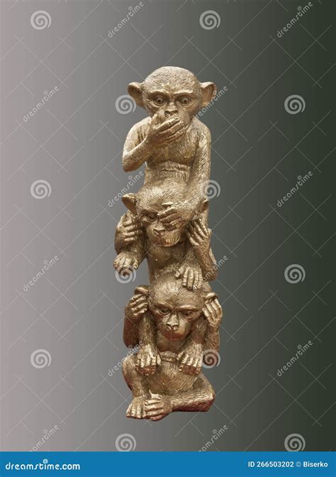 Three monkeys sculpture stock photo. Image of hear, asia - 266503202