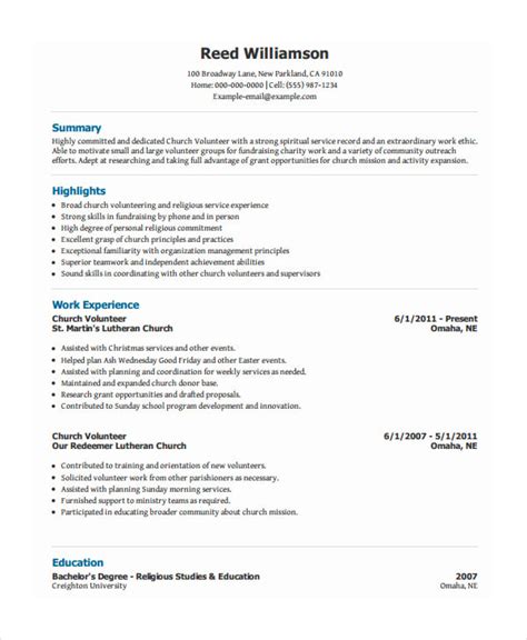 10+ Volunteer Resume Templates - PDF, DOC | Free & Premium Templates