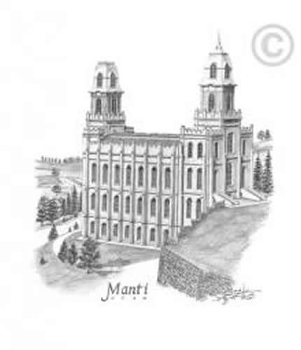 Manti Utah Temple - Sketch in Temple Prints | LDSBookstore.com (#CH-SKETCH-MANTI)