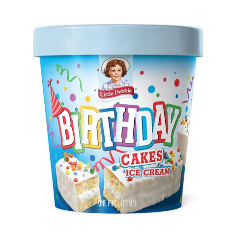 Little Debbie Birthday Cake Ice Cream, Cake Batter Ice Cream with Cake Bits, Pint - Walmart.com