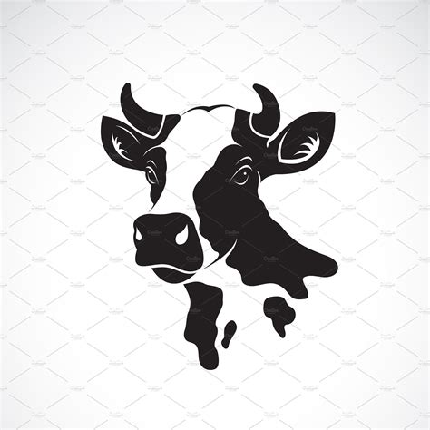 Vector of cow head design. Animal. | Animal illustration, Cow art, Cow head