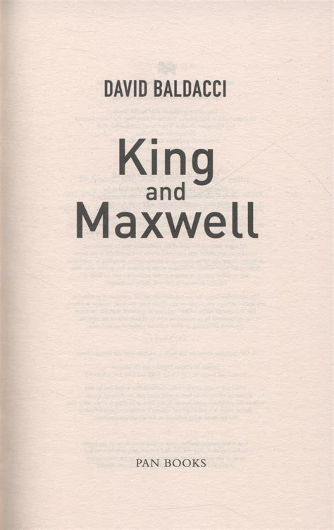 King and Maxwell by Baldacci, David (9781447225348) | BrownsBfS