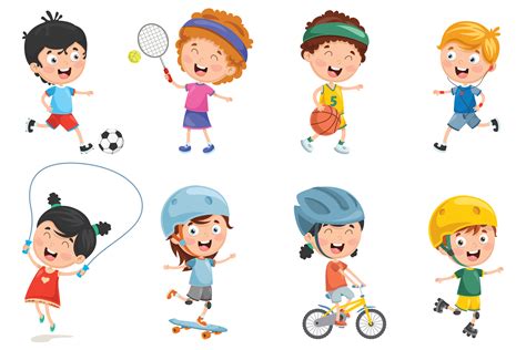 Set Of Kids Playing Sports 690676 Vector Art at Vecteezy