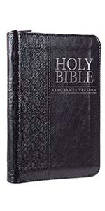 KJV Holy Bible, Mini Pocket Bible Tan Faux Leather Bible w/Ribbon Marker, Red Letter Edition ...