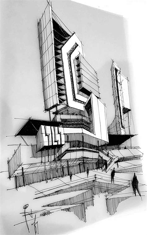 Architecture design sketch, Architecture design drawing, Architecture ...