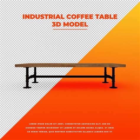 Premium PSD | Industrial coffee table