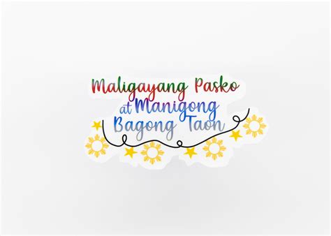 Mie Makes Maligayang Pasko at Manigong Bagong Taon Sticker, Filipino S