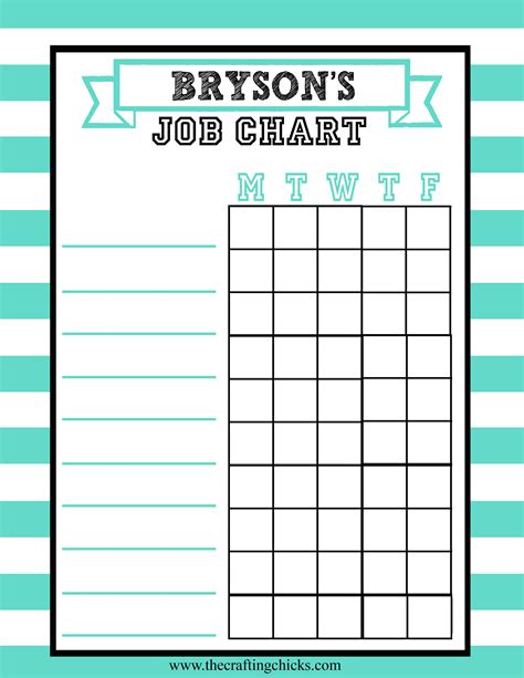 Job Charts Free Printable - The Crafting Chicks