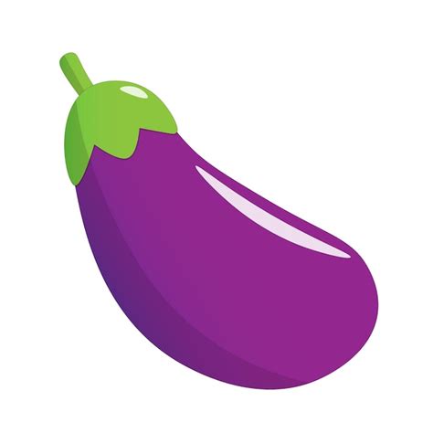 Premium Vector | Cartoon eggplant emoji icon aubergine symbol Isolated ...