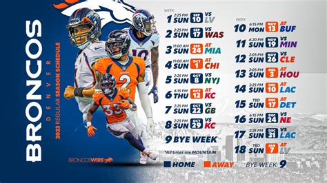 Denver Broncos 2023 Schedule - BVM Sports