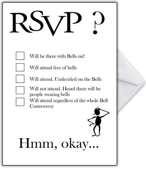 Funny RSVP Card - "I'll be there with bells on!" – That Card Shop