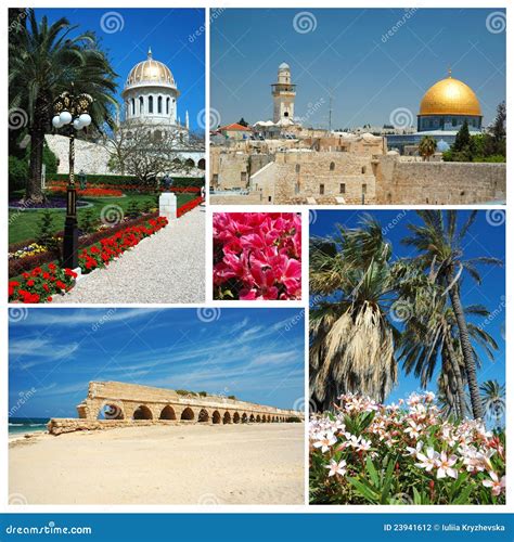 Collage of Israel Landmarks Stock Photo - Image of garden, east: 23941612