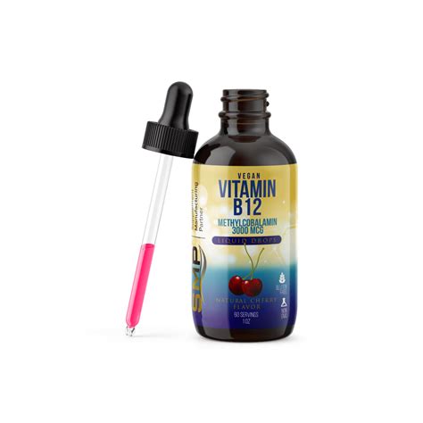 Private Label Vegan Vitamin B12 Liquid Drops W/ Methylcobalamin