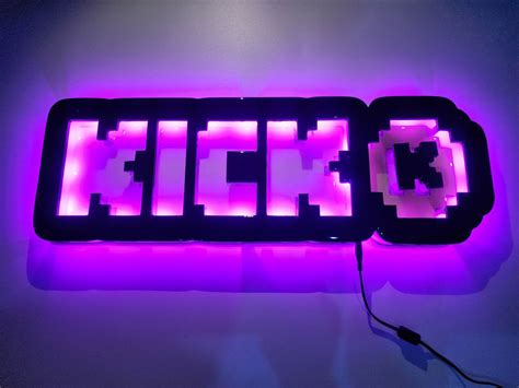 “Kick” LED RGB sign 24″ – 30″ | White and Sons Custom Creations