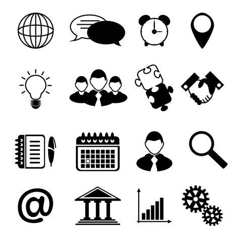 Business Icons Black 438108 Vector Art at Vecteezy