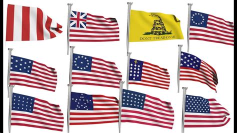 The Evolution Of US Flags | Timeline of USA flags - YouTube